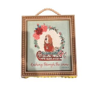 Pioneer Woman Charlie Christmas Wall Art Basset Hound Holiday Rustic Farmhouse